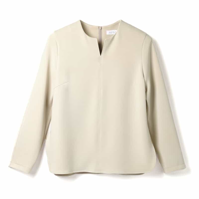BARNEYS NEW YORK セットアップ ウォッシャブル ダンボール素材キーネックプルオーバー BEIGE