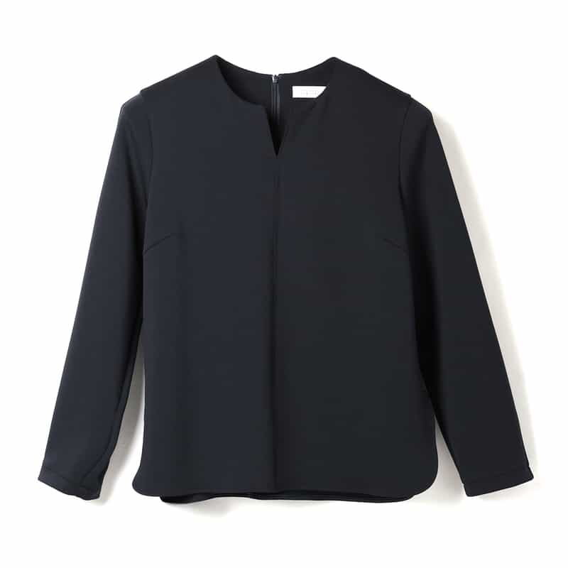 BARNEYS NEW YORK セットアップ ウォッシャブル ダンボール素材キーネックプルオーバー NAVY