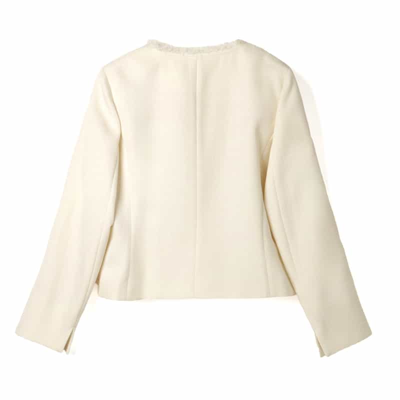 BARNEYS NEW YORK セットアップ ウォッシャブル フリンジジャケット WHITE
