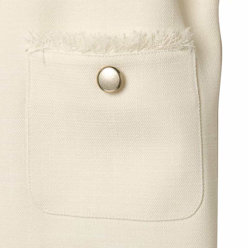 BARNEYS NEW YORK セットアップ ウォッシャブル フリンジジャケット WHITE