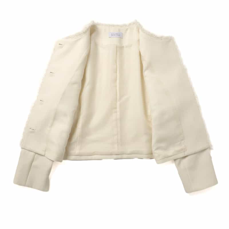 BARNEYS NEW YORK セットアップ ウォッシャブル フリンジジャケット WHITE