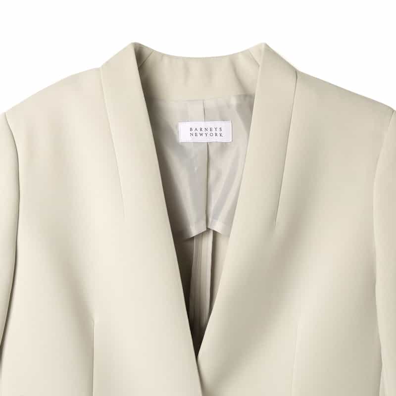 BARNEYS NEW YORK セットアップ ウォッシャブル ダンボール素材ノーカラージャケット BEIGE