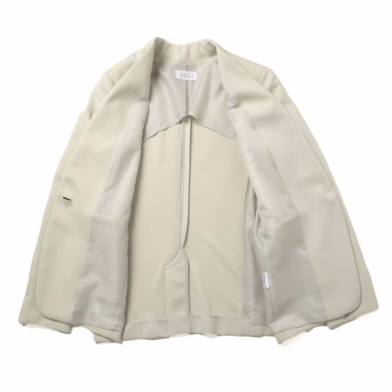 BARNEYS NEW YORK セットアップ ウォッシャブル ダンボール素材ノーカラージャケット BEIGE