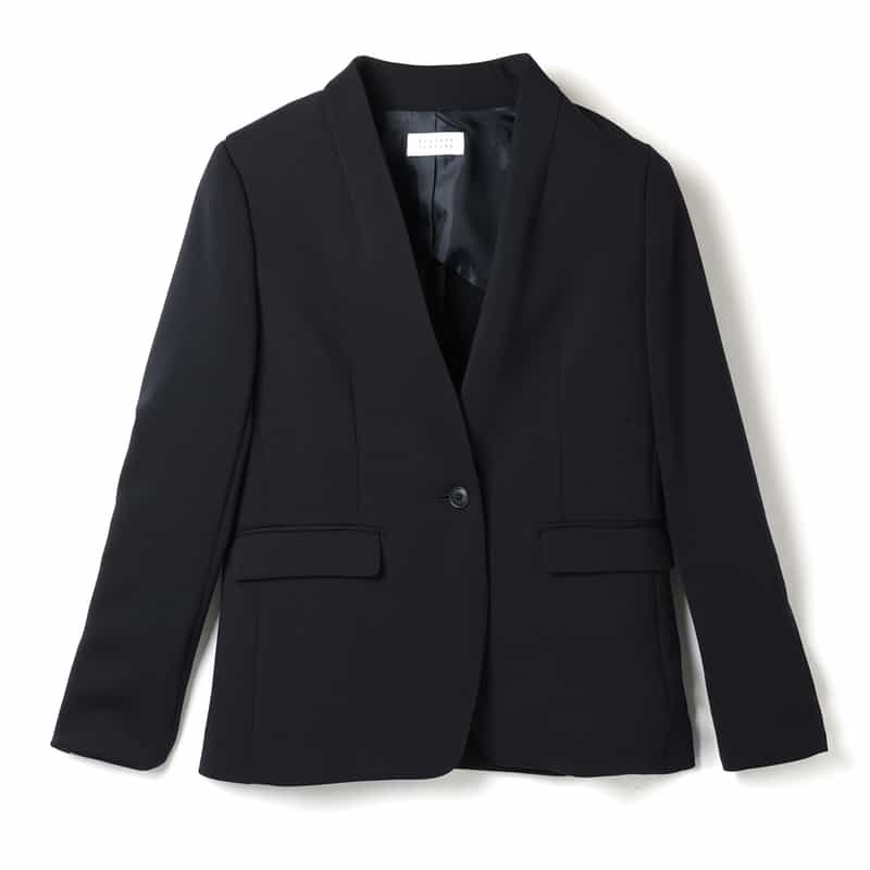 BARNEYS NEW YORK セットアップ ウォッシャブル ダンボール素材ノーカラージャケット NAVY