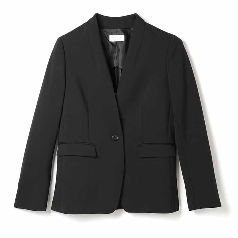 BARNEYS NEW YORK セットアップ ウォッシャブル ダンボール素材ノーカラージャケット BLACK