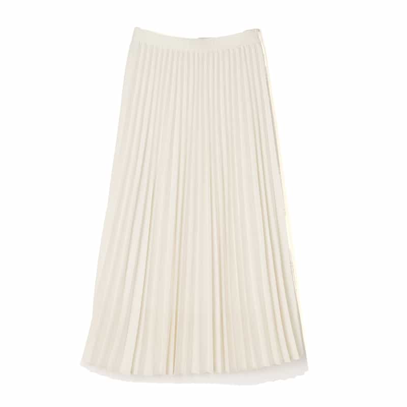 BARNEYS NEW YORK ウォッシャブル プリーツスカート WHITE