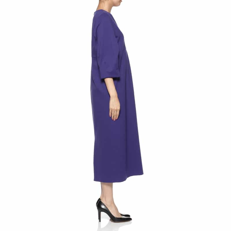 BARNEYS NEW YORK Vネック ストレートドレス BLUE