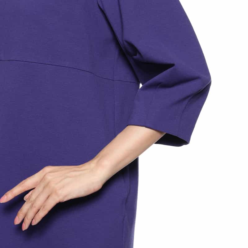 BARNEYS NEW YORK Vネック ストレートドレス BLUE