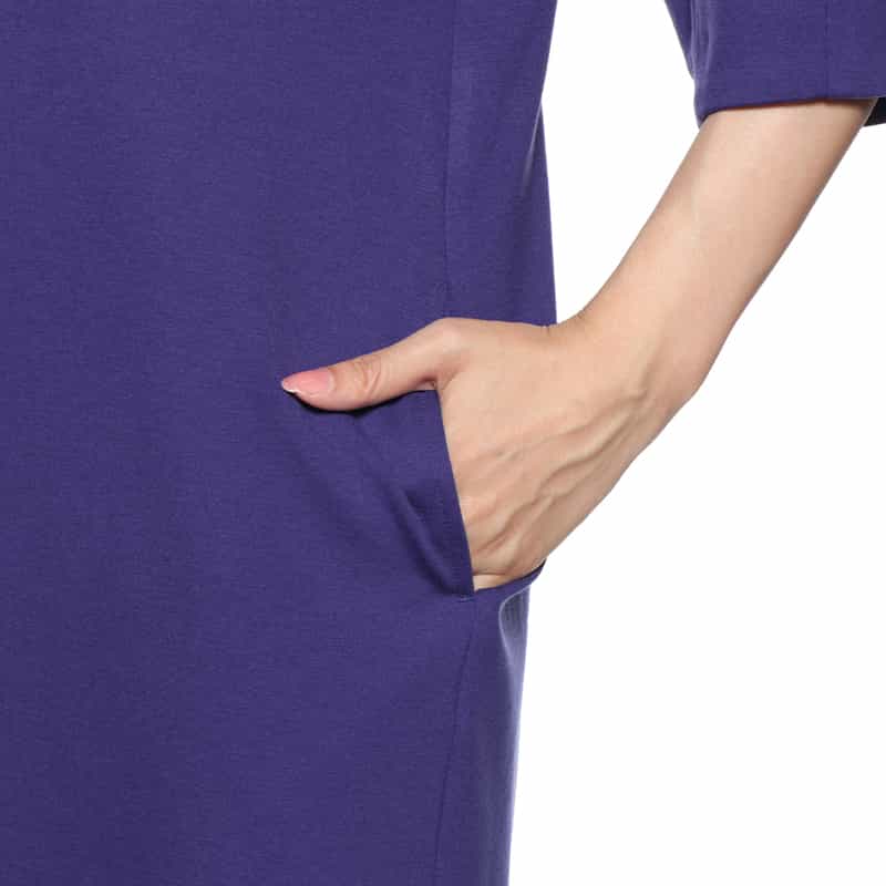 BARNEYS NEW YORK Vネック ストレートドレス BLUE