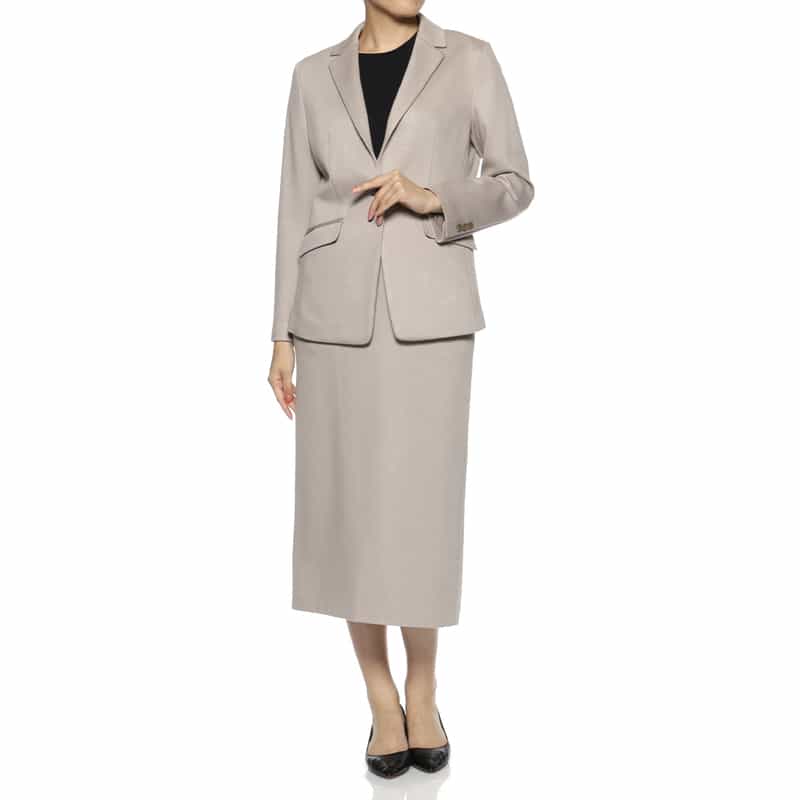 BARNEYS NEW YORK セットアップ ロングタイトスカート CAMEL