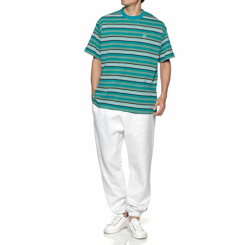 CITY COUNTRY CITY CITY COUNTRY CITY ＜シティーカントリーシティー＞ ロゴ入りボーダーTシャツ GREEN