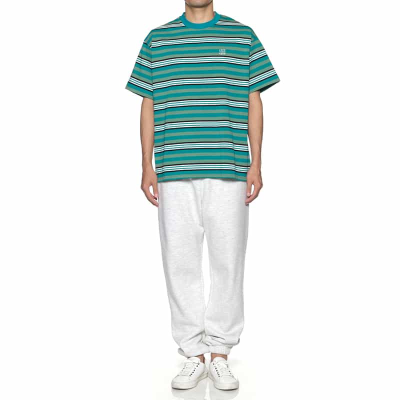 CITY COUNTRY CITY CITY COUNTRY CITY ＜シティーカントリーシティー＞ ロゴ入りボーダーTシャツ GREEN