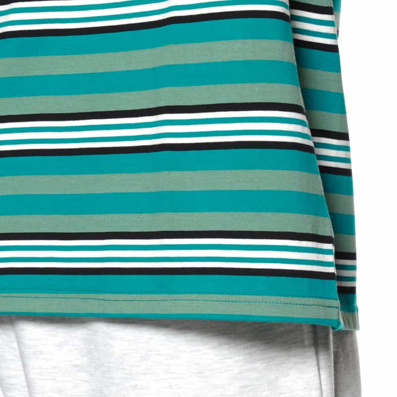 CITY COUNTRY CITY CITY COUNTRY CITY ＜シティーカントリーシティー＞ ロゴ入りボーダーTシャツ GREEN