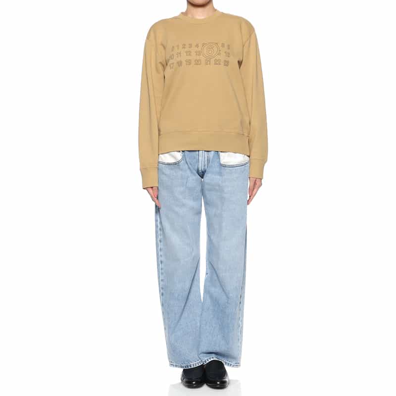 MM6 MAISON MARGIELA MM6 MAISON MARGIELA＜エムエム6 メゾン マルジェラ＞ ロゴ入りスウェットプルオーバー BEIGE