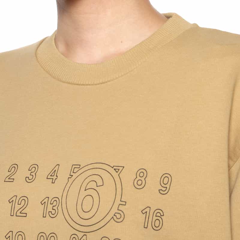 MM6 MAISON MARGIELA MM6 MAISON MARGIELA＜エムエム6 メゾン マルジェラ＞ ロゴ入りスウェットプルオーバー BEIGE