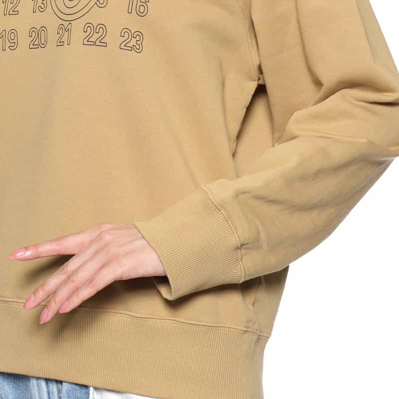 MM6 MAISON MARGIELA MM6 MAISON MARGIELA＜エムエム6 メゾン マルジェラ＞ ロゴ入りスウェットプルオーバー BEIGE