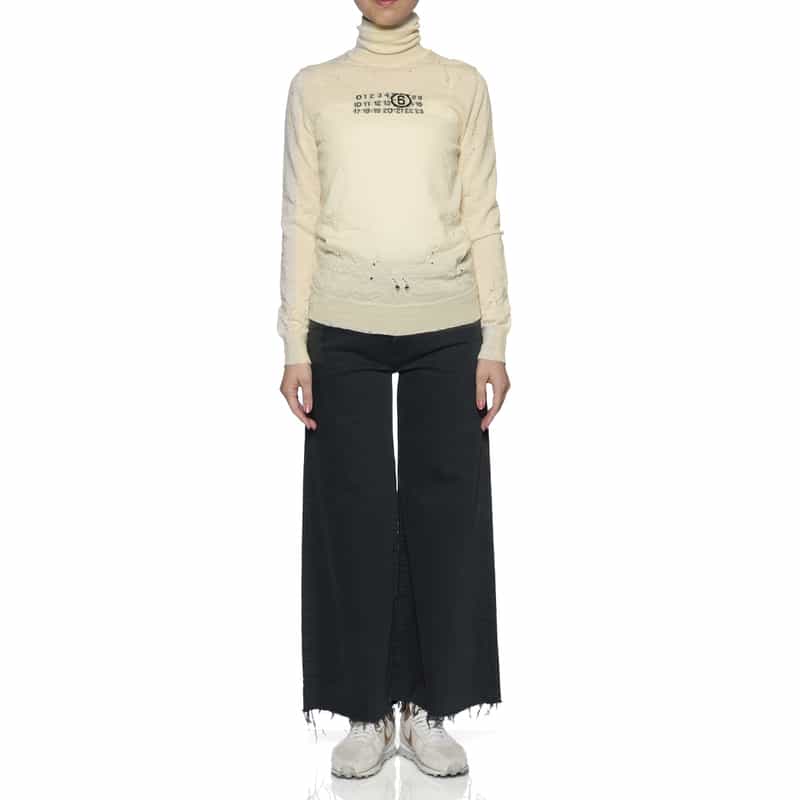 MM6 MAISON MARGIELA MM6 MAISON MARGIELA＜エムエム6 メゾン マルジェラ＞ タートルネックニットプルオーバー IVORY