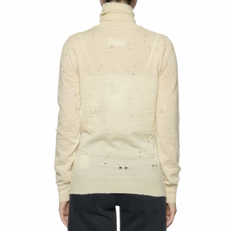 MM6 MAISON MARGIELA MM6 MAISON MARGIELA＜エムエム6 メゾン マルジェラ＞ タートルネックニットプルオーバー IVORY