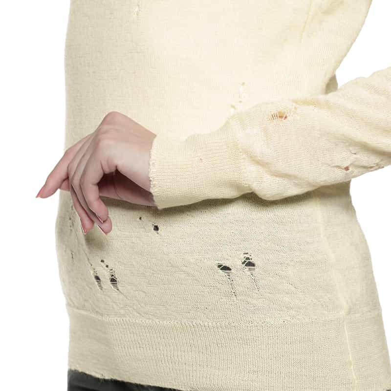 MM6 MAISON MARGIELA MM6 MAISON MARGIELA＜エムエム6 メゾン マルジェラ＞ タートルネックニットプルオーバー IVORY