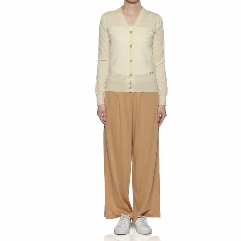 MM6 MAISON MARGIELA MM6 MAISON MARGIELA ＜エムエム6 メゾン マルジェラ＞ ダメージニットカーディガン IVORY