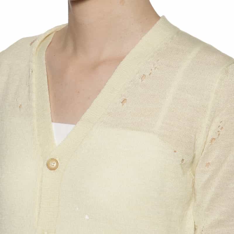 MM6 MAISON MARGIELA MM6 MAISON MARGIELA ＜エムエム6 メゾン マルジェラ＞ ダメージニットカーディガン IVORY