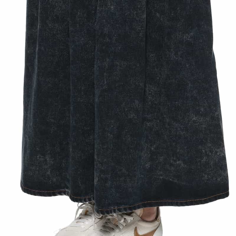 GANNI GANNI＜ガニー＞ ウォッシュ加工デニムスカート BLACK