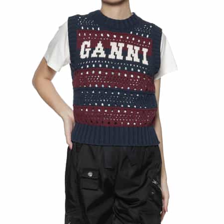 GANNI ガニー　Vベスト 楽天市場】GANNI ガニー ニットベスト Graphic V-neck Vest