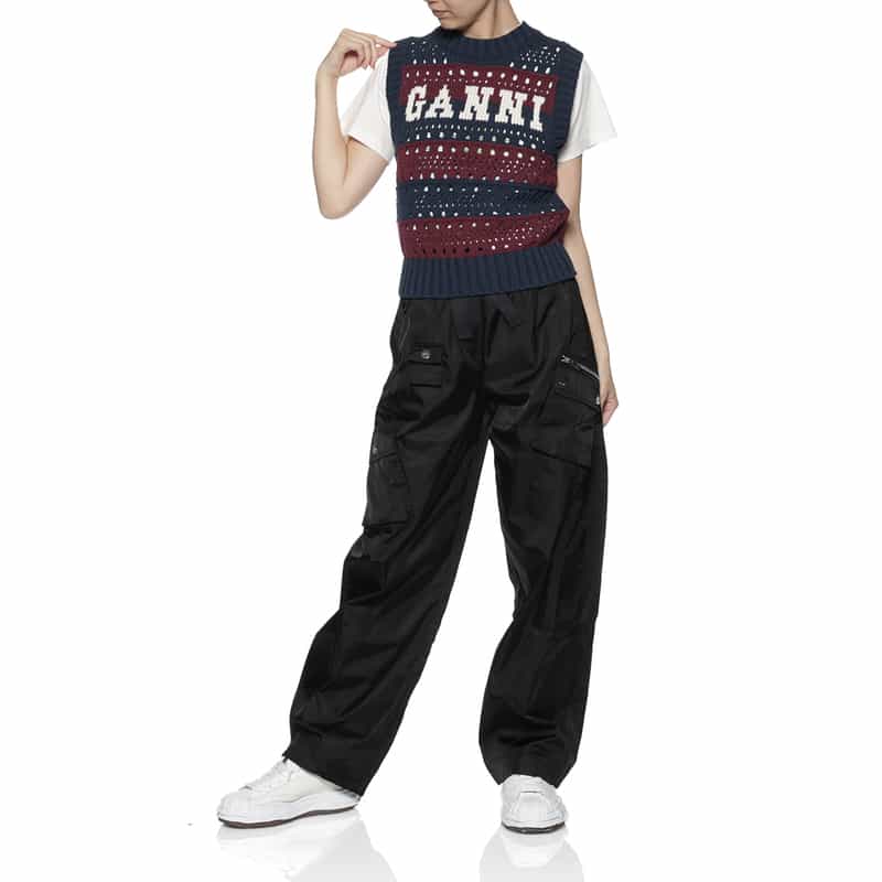 GANNI GANNI＜ガニー＞ ロゴ入りニットベスト MULTI COLOR