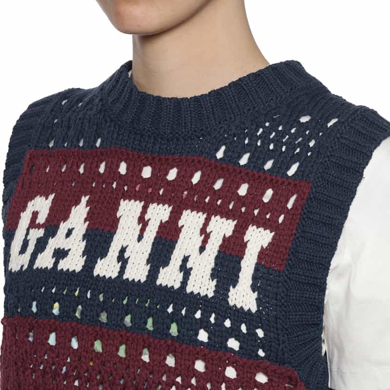 GANNI GANNI＜ガニー＞ ロゴ入りニットベスト MULTI COLOR