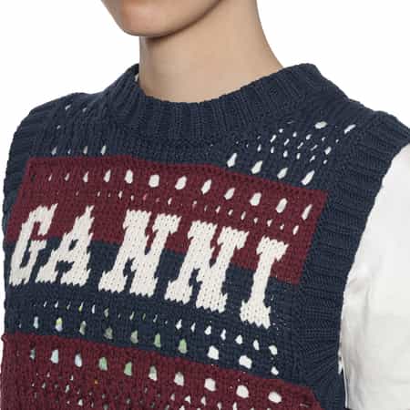 限定出品❣️ GANNI ガニー　ニット　ベスト　ロゴ　バタフライ 3/28まで限定出品❣️ GANNI ガニー ニット ベスト ロゴ バタフライ