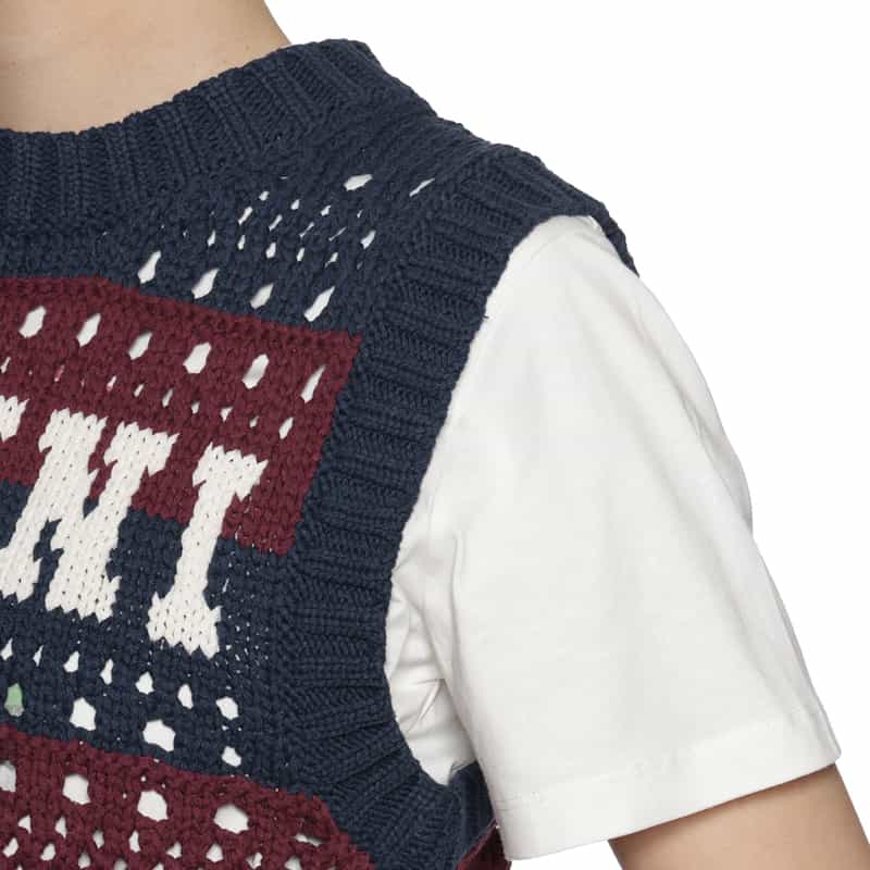 GANNI GANNI＜ガニー＞ ロゴ入りニットベスト MULTI COLOR