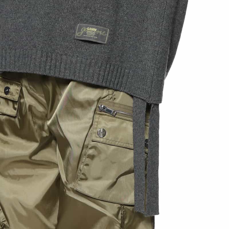 GANNI GANNI＜ガニー＞ クルーネックニットプルオーバー BLACK