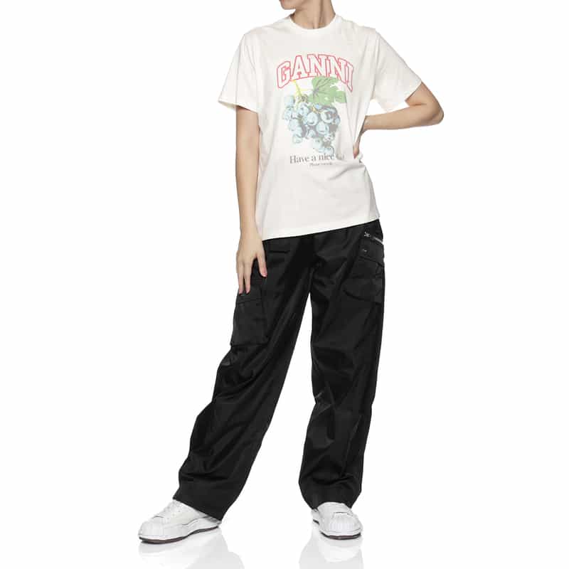 GANNI GANNI＜ガニー＞ ロゴ入りプリントTシャツ WHITE