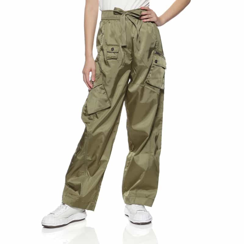 GANNI GANNI＜ガニー＞ ドローストリングワイドパンツ KHAKI