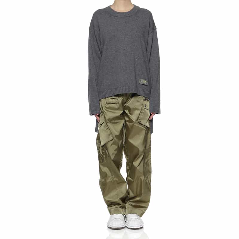 GANNI GANNI＜ガニー＞ ドローストリングワイドパンツ KHAKI