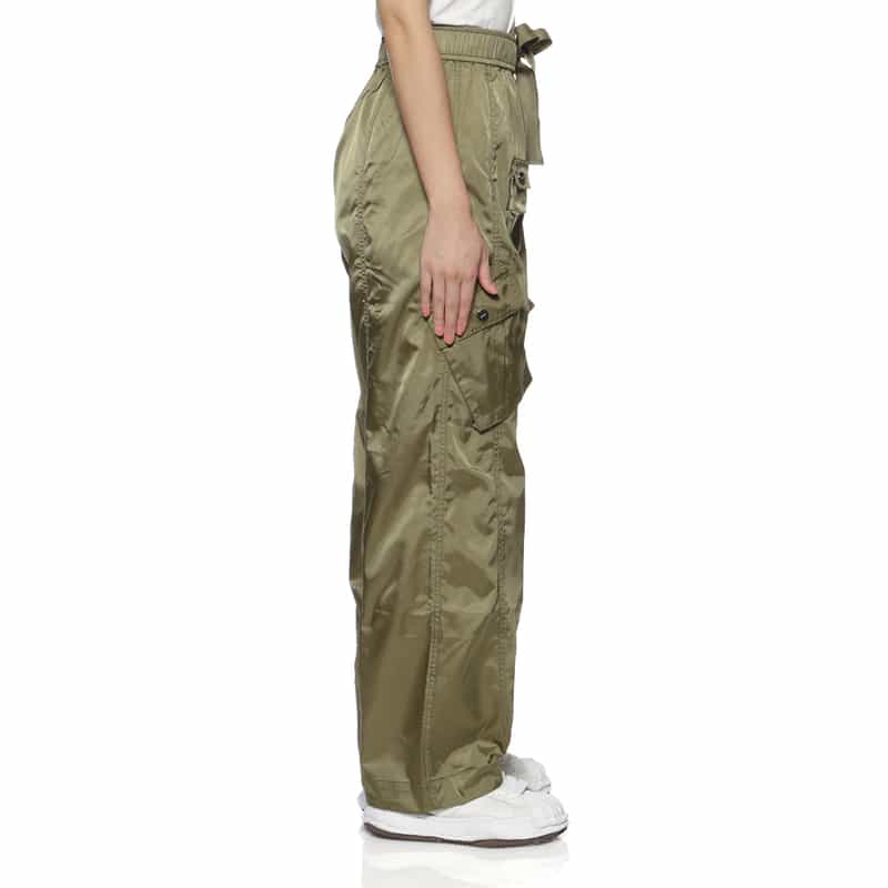 GANNI GANNI＜ガニー＞ ドローストリングワイドパンツ KHAKI
