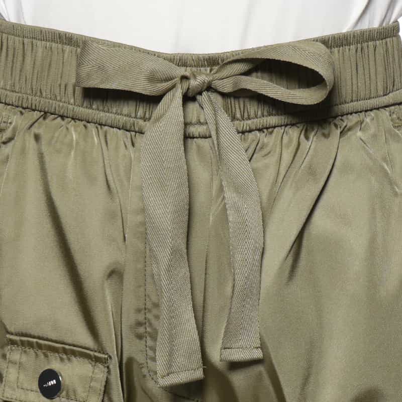 GANNI GANNI＜ガニー＞ ドローストリングワイドパンツ KHAKI