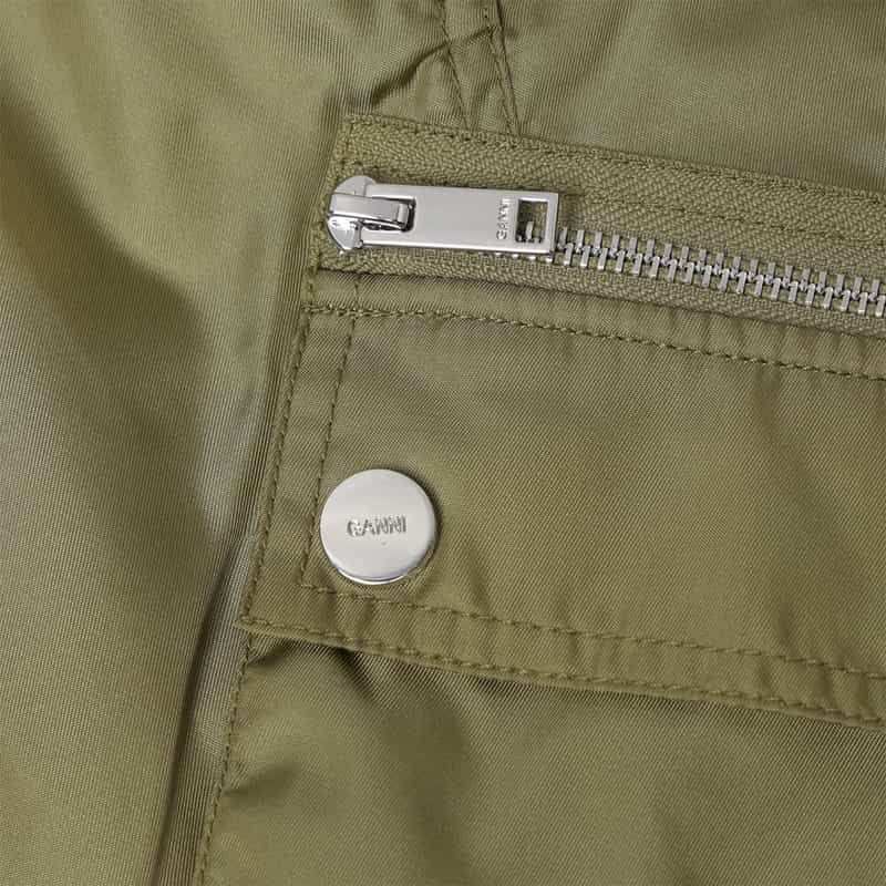 GANNI GANNI＜ガニー＞ ドローストリングワイドパンツ KHAKI