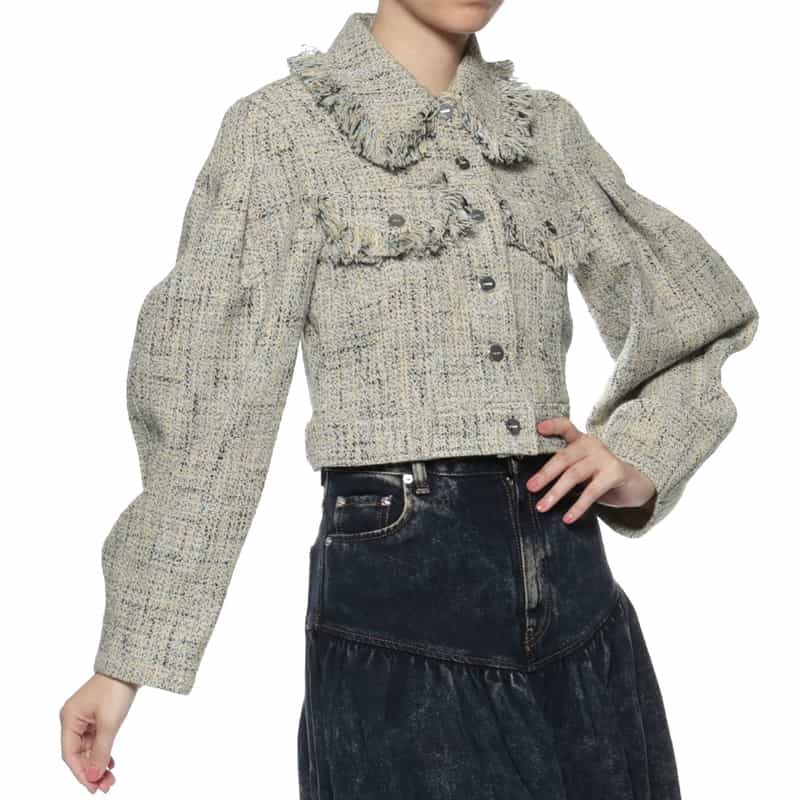GANNI GANNI＜ガニー＞ コットンツイードジャケット BLUE