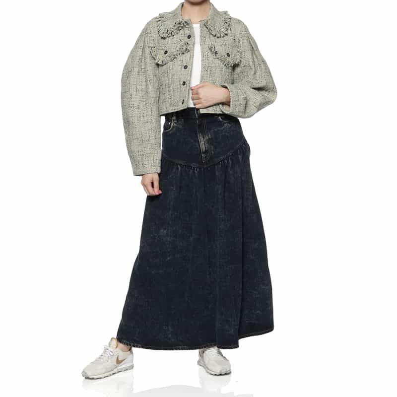 GANNI GANNI＜ガニー＞ コットンツイードジャケット BLUE