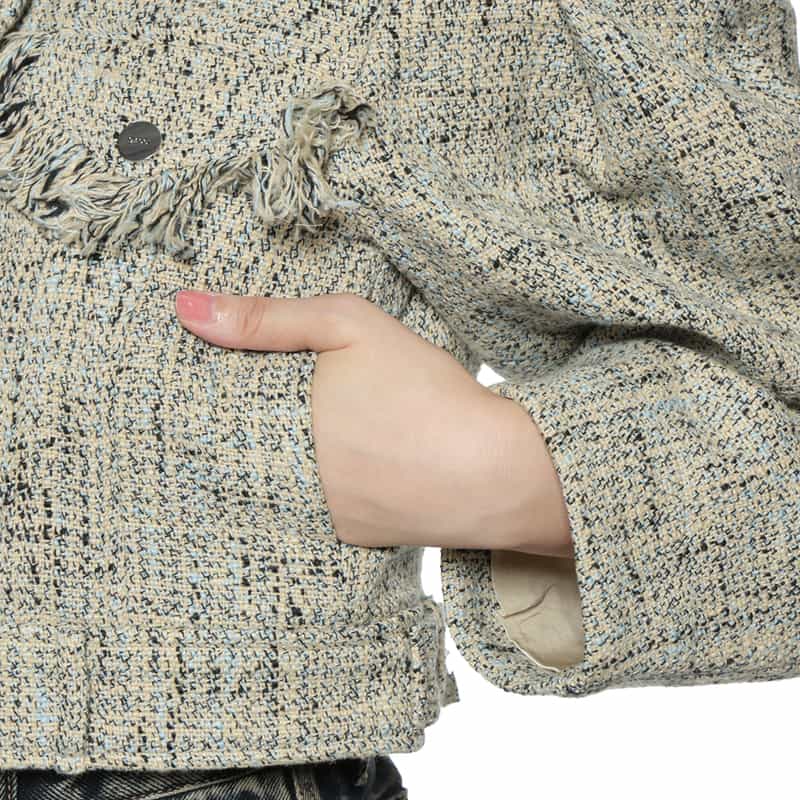 GANNI GANNI＜ガニー＞ コットンツイードジャケット BLUE