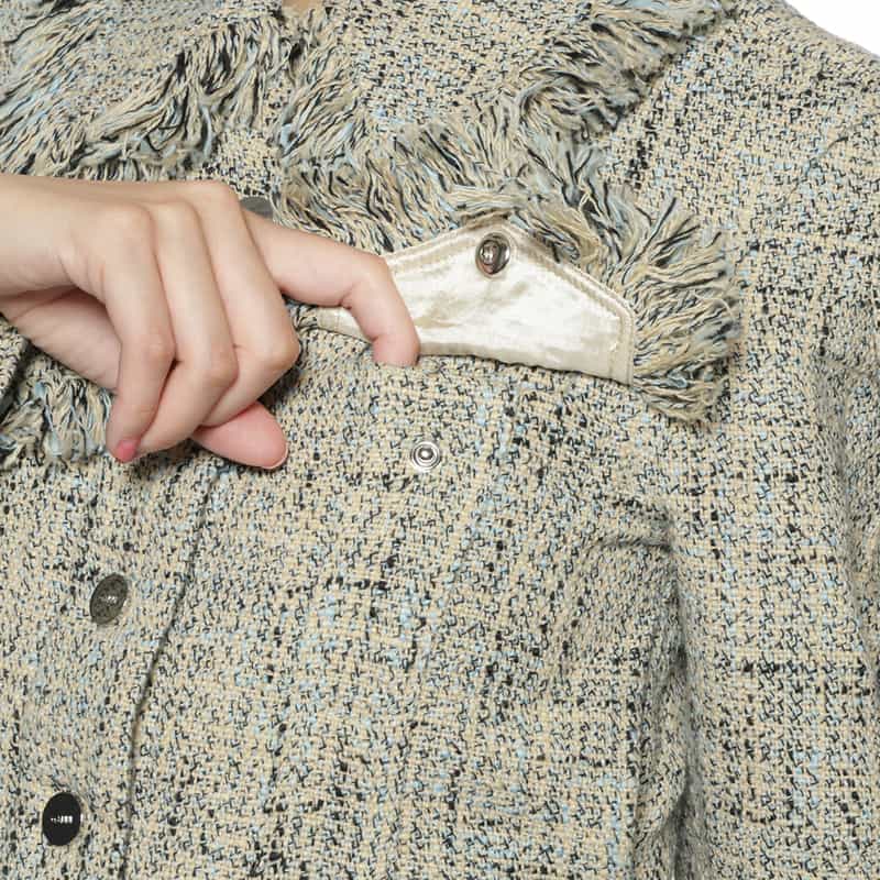 GANNI GANNI＜ガニー＞ コットンツイードジャケット BLUE