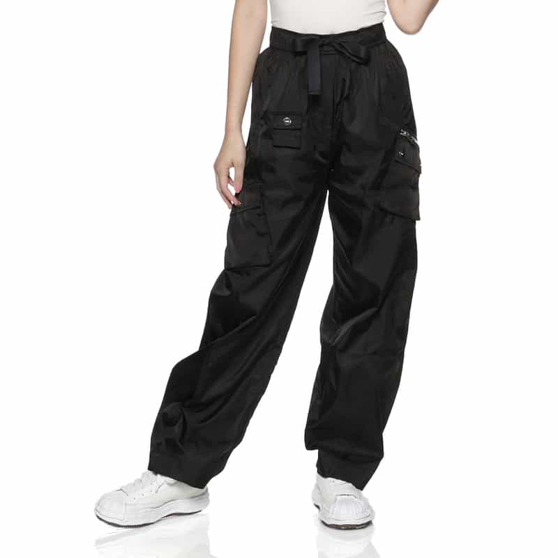 GANNI GANNI＜ガニー＞ ドローストリングワイドパンツ BLACK