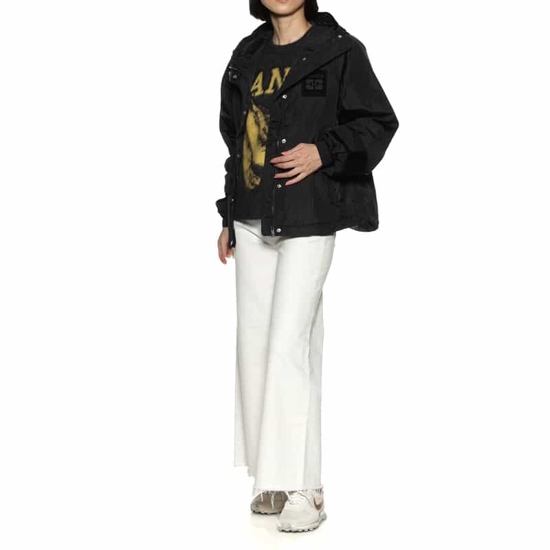 GANNI GANNI＜ガニー＞ フード付きナイロンジャケット BLACK