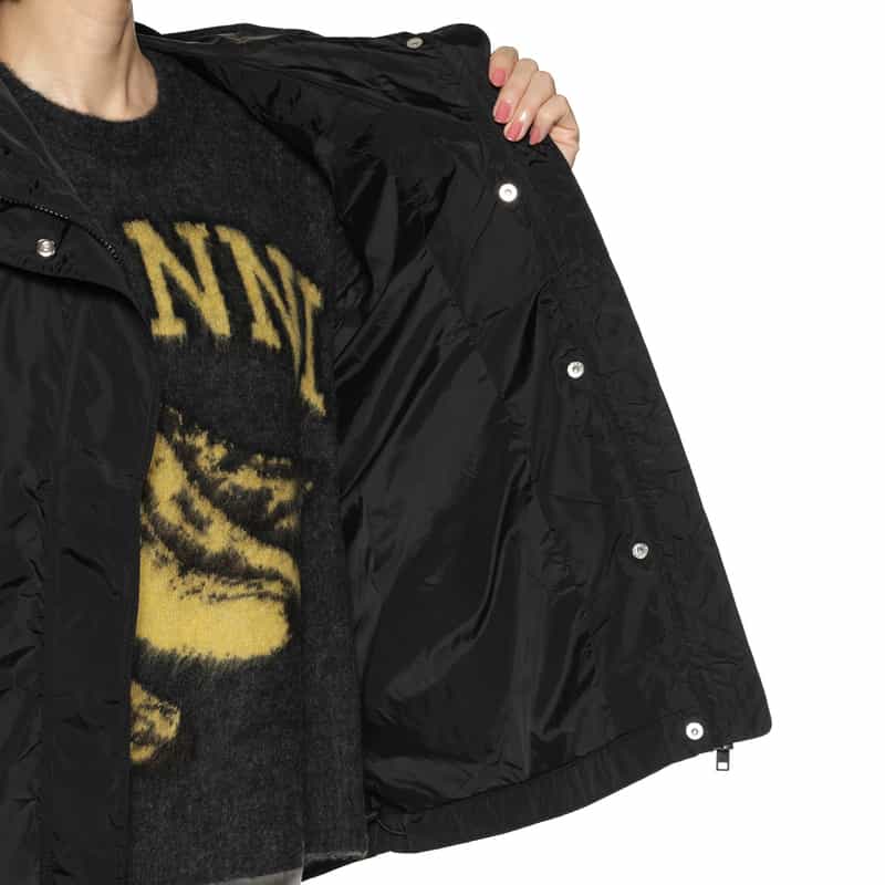 GANNI GANNI＜ガニー＞ フード付きナイロンジャケット BLACK