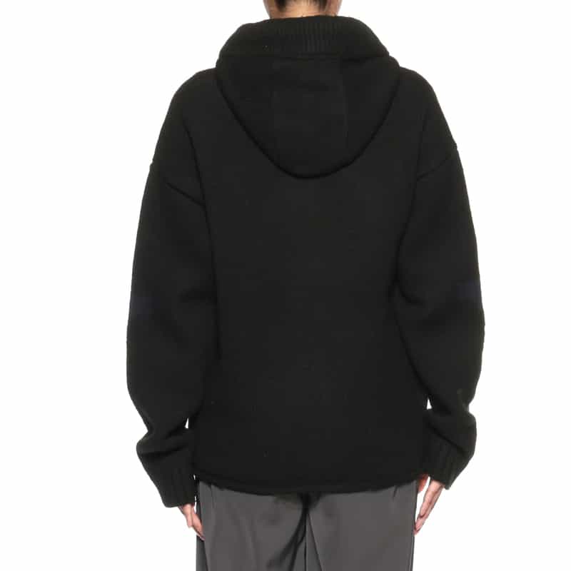 JW ANDERSON JW ANDERSON＜ジェイダブリュアンダーソン＞ジップアップニットパーカー BLACK