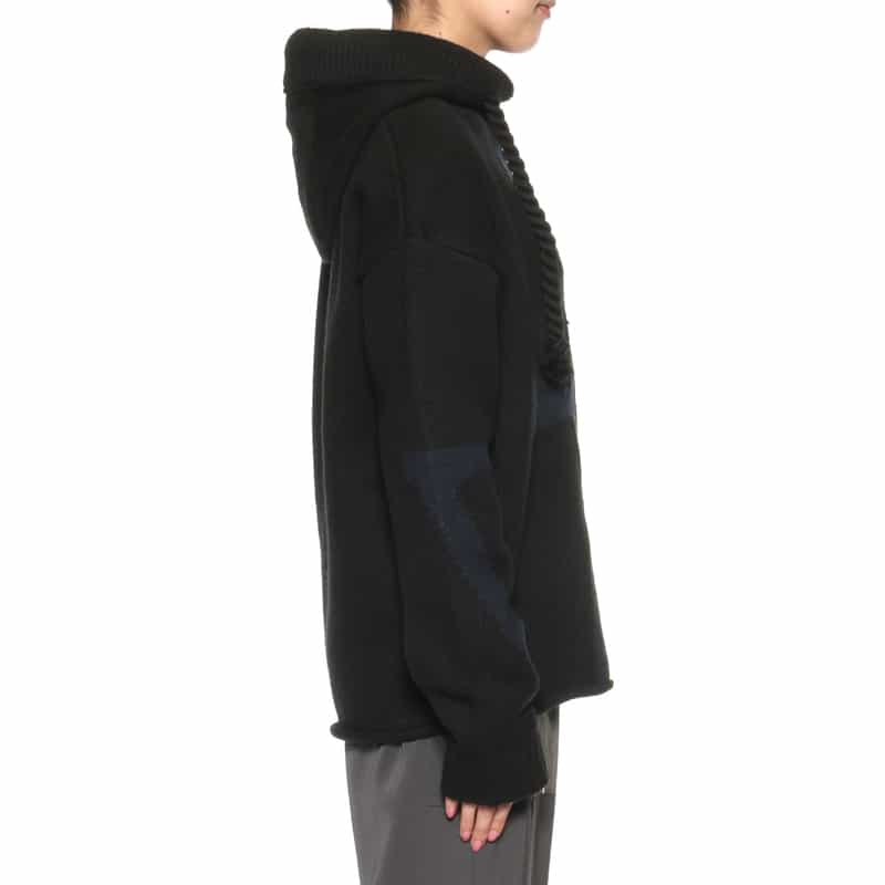 JW ANDERSON JW ANDERSON＜ジェイダブリュアンダーソン＞ジップアップニットパーカー BLACK