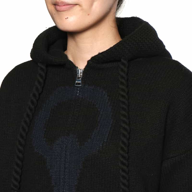 JW ANDERSON JW ANDERSON＜ジェイダブリュアンダーソン＞ジップアップニットパーカー BLACK