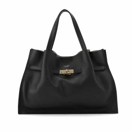 VIOLAD’ORO ＜ヴィオラドーロ＞ ベルト付きレザースクエアトートバッグ