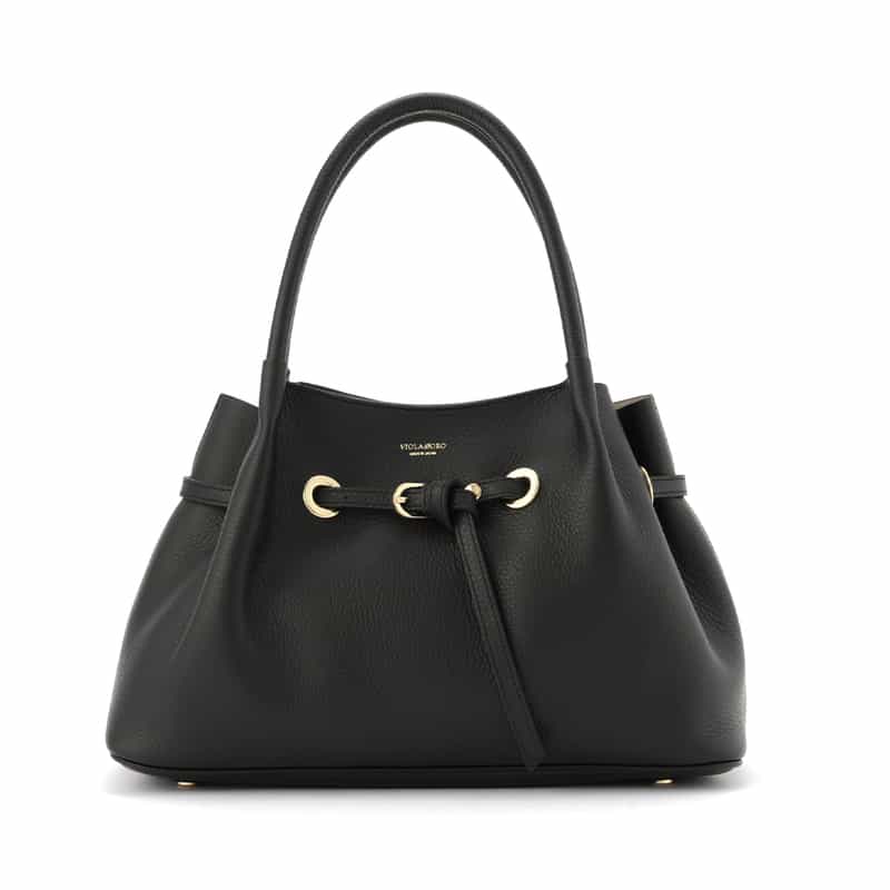 VIOLAD’ORO VIOLAD’ORO ＜ヴィオラドーロ＞ ベルト付きレザートートバッグ BLACK